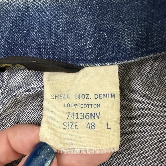 Wrangler No Fault Denim Vintage 70s Jean Jacket Size L 48 Distressed Trucker - Picture 7 of 13